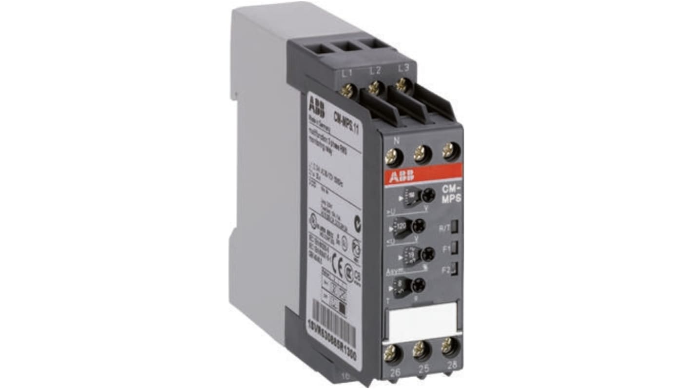 ABB 相位，电压监控继电器, 双刀双掷, 断相，相位失衡，相序感应, 1SVR630884R3300 - CM-MPS.41