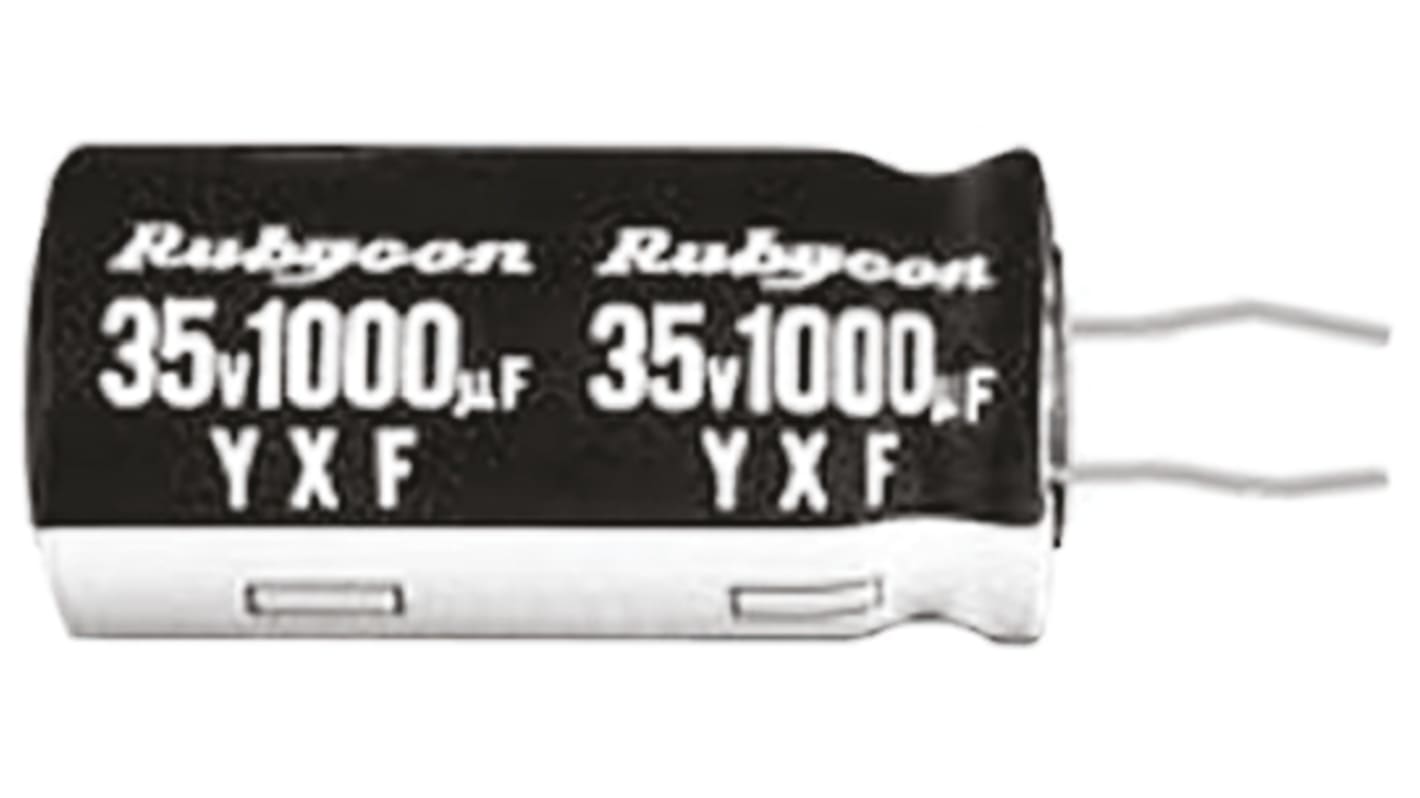 Condensatore Rubycon, serie YXF, 2200μF, 16V cc, ±20%, +105°C, Radiale, Foro passante