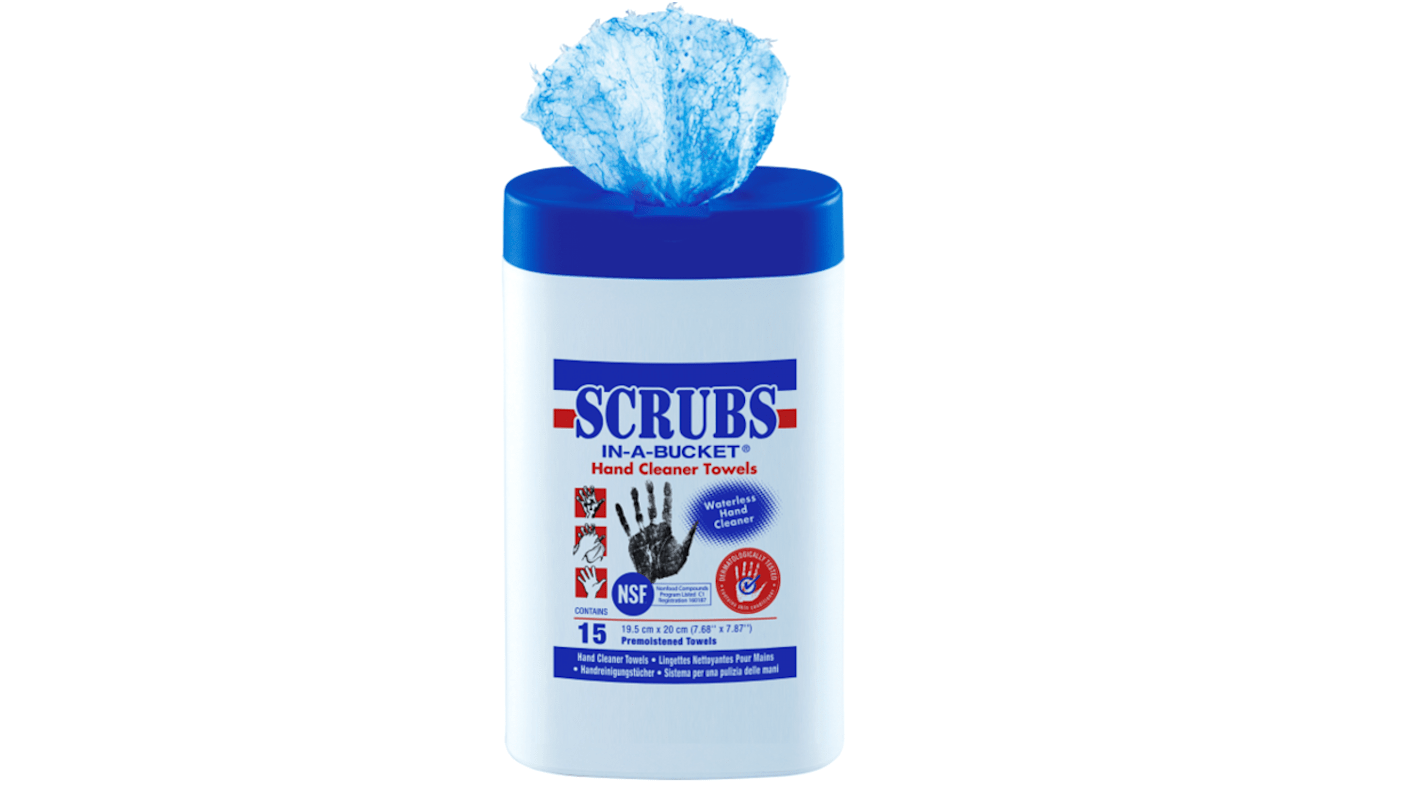 Lingettes SCRUBS® pour nettoyage des mains, 15 par Boîte