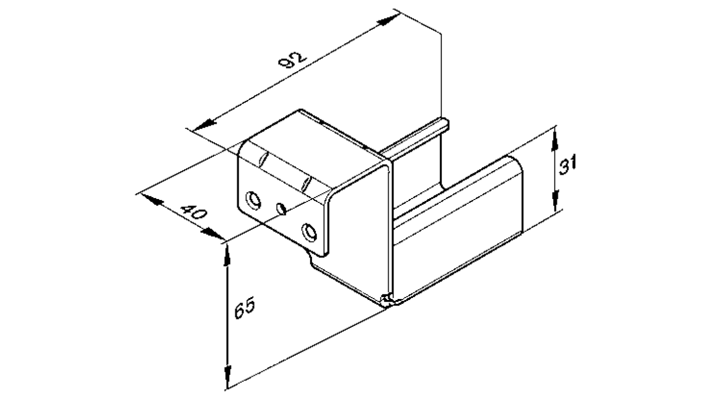 Bosch Rexroth Rail Holder With Stop, 92mm Length x 40mm Width x 65mm Height