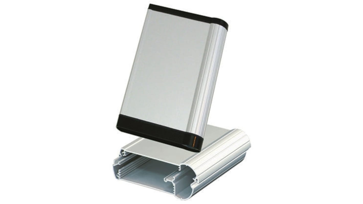 ROLEC mobilCASE Series Black, Silver Aluminium Handheld Enclosure, Integral Battery Compartment, Display Window, IP65,