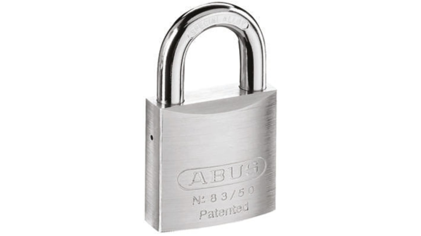 ABUS Key Weatherproof Steel Heavy Duty Padlock, 10mm Shackle, 48mm Body