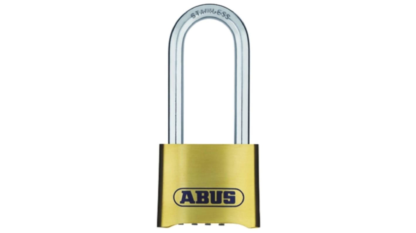 ABUS Combination Weatherproof Brass, Stainless Steel Weatherproof Padlock, 8mm Shackle, 53mm Body