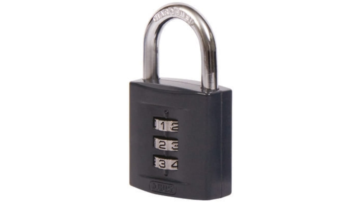 ABUS Combination Weatherproof Steel, Zinc Combination Padlock, 6.5mm Shackle, 42mm Body