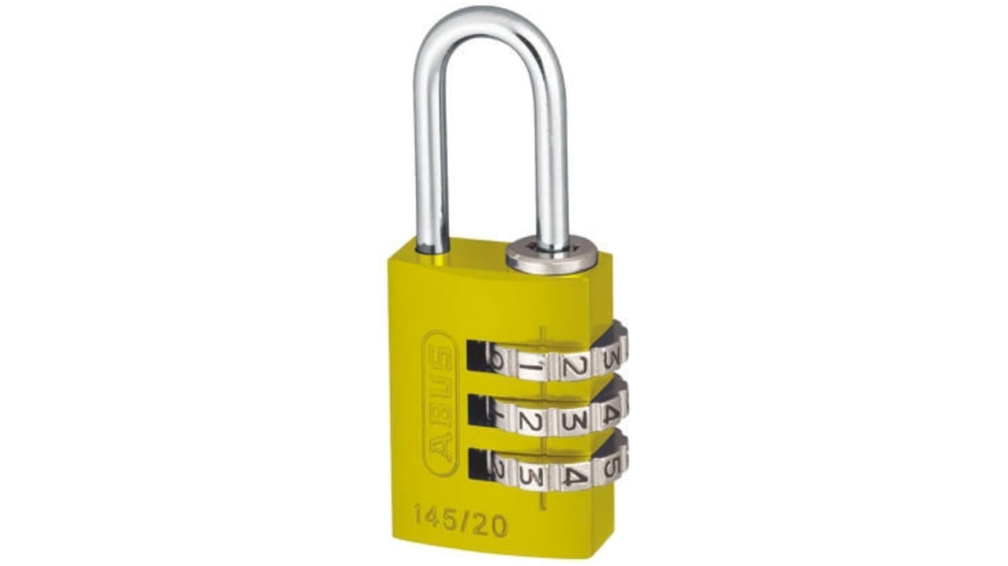 Candado de Aluminio, acero de combinación ABUS , Ø de grillete 3mm, color Amarillo, para Interior, exterior