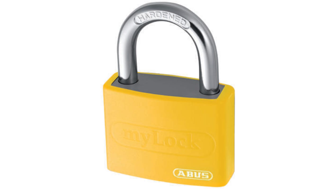 Kłódka bezpieczeństwa średnica szekli: 6.5mm ABUS z kluczem W budynkach, na zewnątrz aluminiowo-stalowa Żółty
