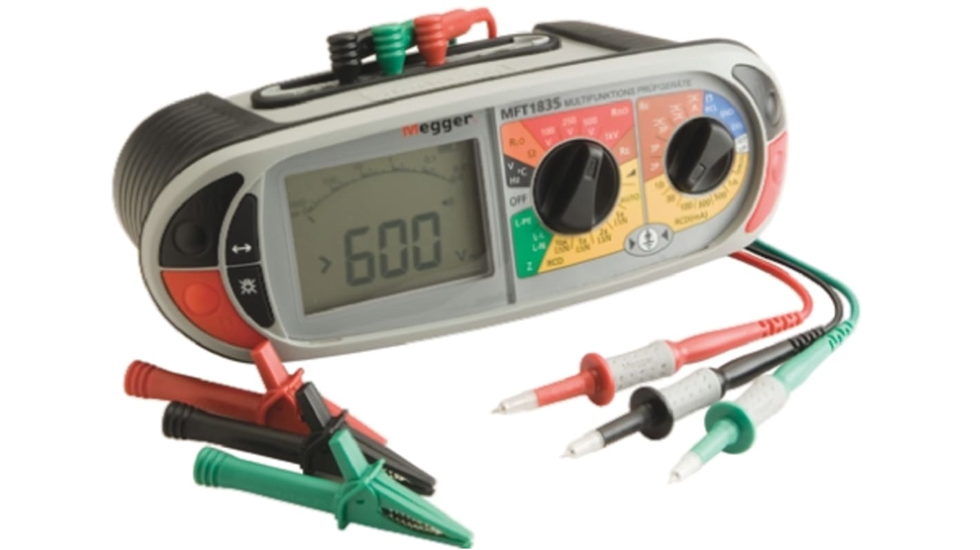 Megger MFT1835 Multifunction Tester, 100 V, 250 V, 500 V, 1000 V  , Earth Resistance Measurement With German Mains