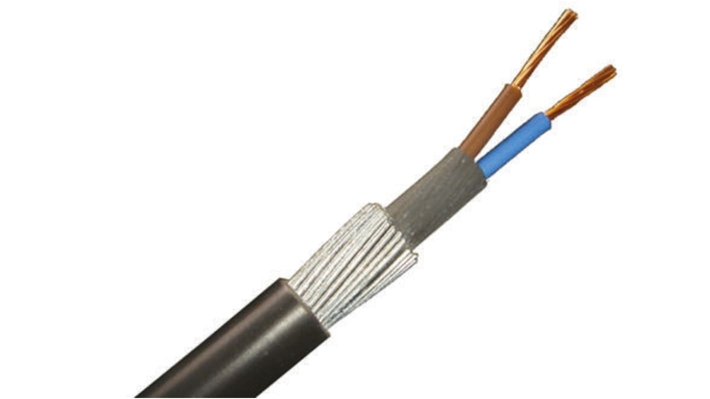 RS PRO 2.5 mm² 2 Core Armoured Cable Polyvinyl Chloride PVC
