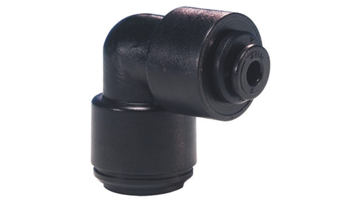 John Guest PM Series Elbow Tube-toTube Adaptor, Push In 12 mm to Push In 8 mm, Tube-to-Tube Connection Style