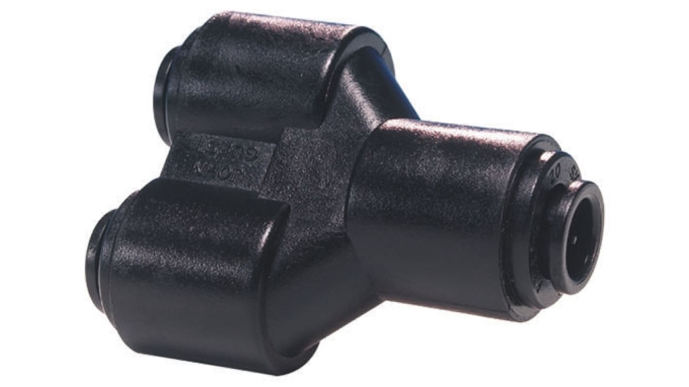 John Guest PM Series Y Tube-to-Tube Adaptor, Push In 10 mm to Push In 10 mm, Tube-to-Tube Connection Style