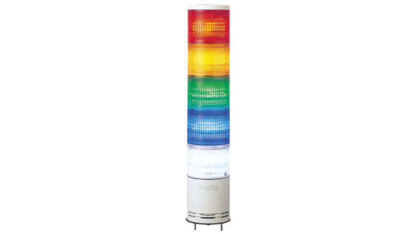 Schneider Electric Harmony XVC4 LED Signalturm 5-stufig Linse Rot/Grün/Gelb/Blau/Klar + Dauer 240.5mm