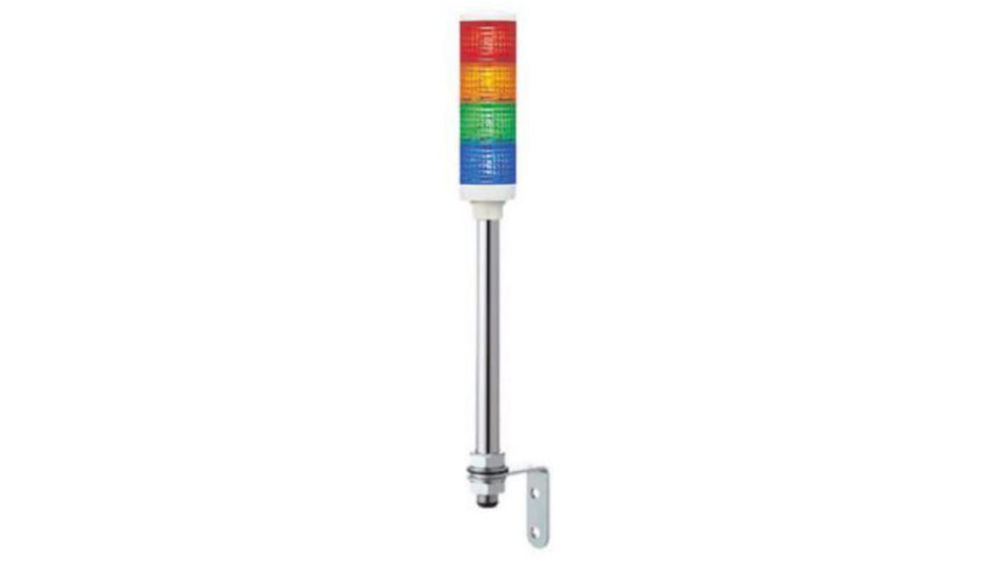 Schneider Electric Harmony XVC4 Series Red/Green/Amber/Blue Signal Tower, 4 Lights, 24 V ac/dc, Tube Mount