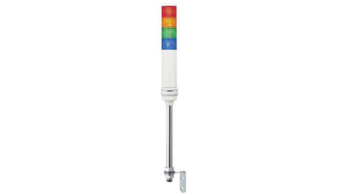 Schneider Electric Harmony XVC4 LED Signalturm bis 4-stufig Linse Rot/Grün/Gelb/Blau + Summer Blitz, Dauer 629.5mm