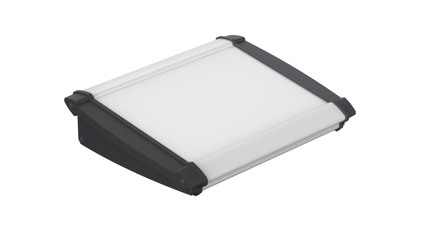 Bopla Alu-Topline Series Black, Natural Anodised ABS, Aluminium Desktop Enclosure, Sloped Front, 200 x 181.2 x 53.2mm