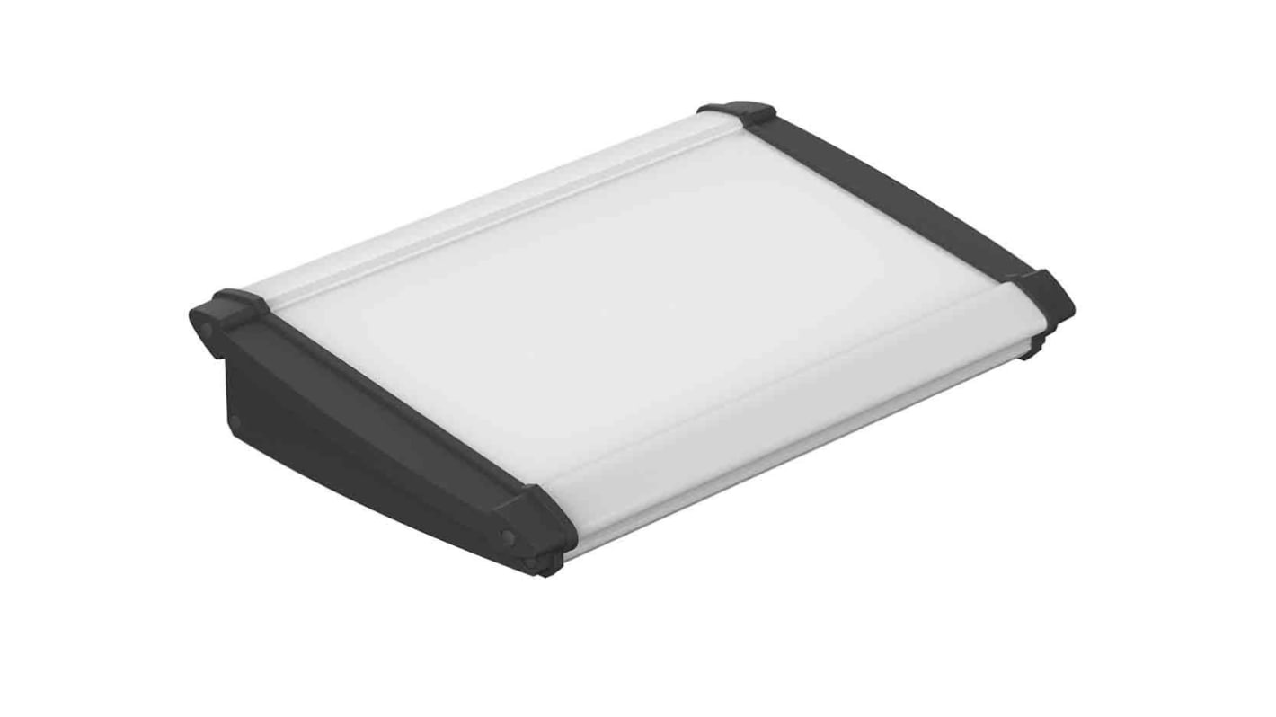 Bopla Alu-Topline Series Black, Natural Anodised ABS, Aluminium Desktop Enclosure, Sloped Front, 250 x 181.2 x 53.2mm