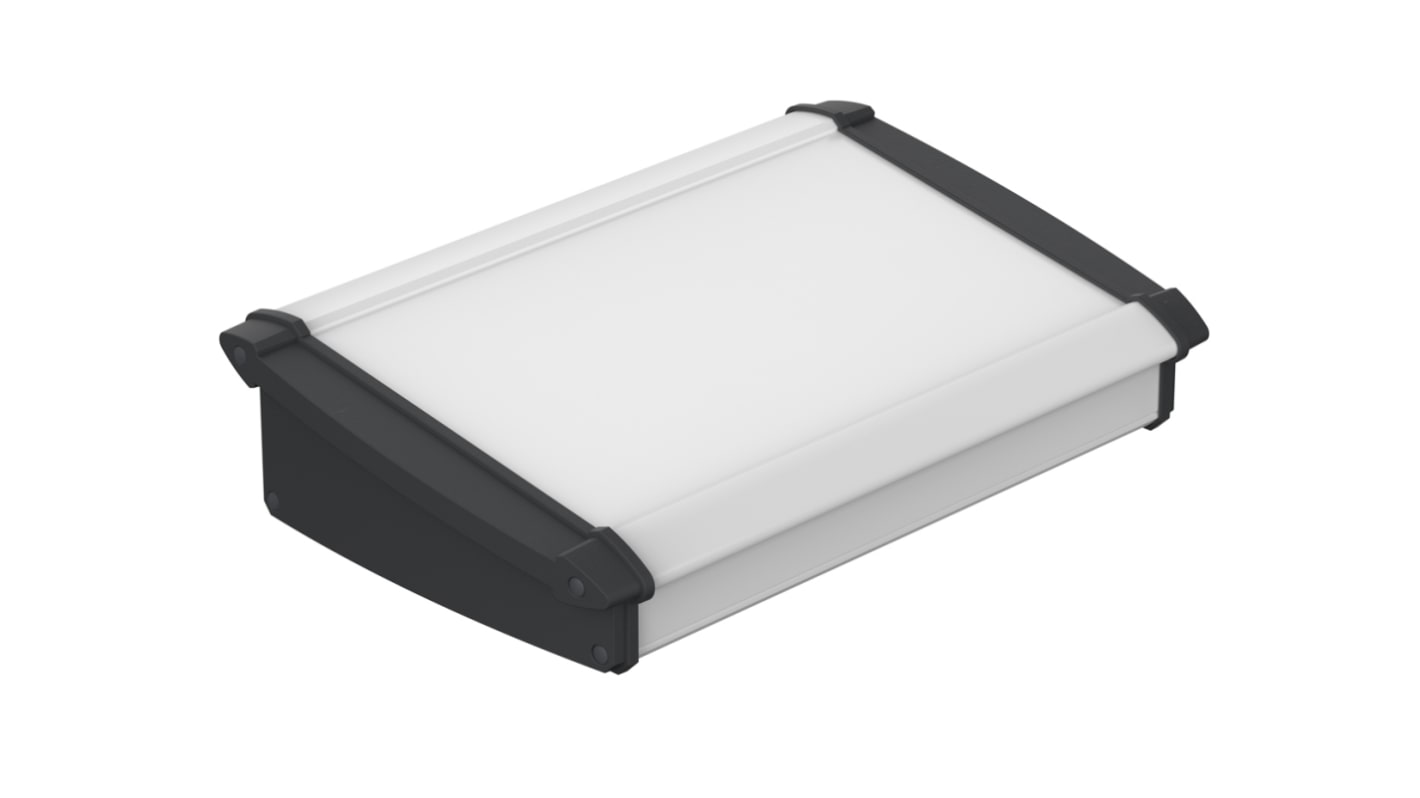 Bopla Alu-Topline Series Black, Natural Anodised ABS, Aluminium Desktop Enclosure, Sloped Front, 250 x 181.2 x 68.2mm