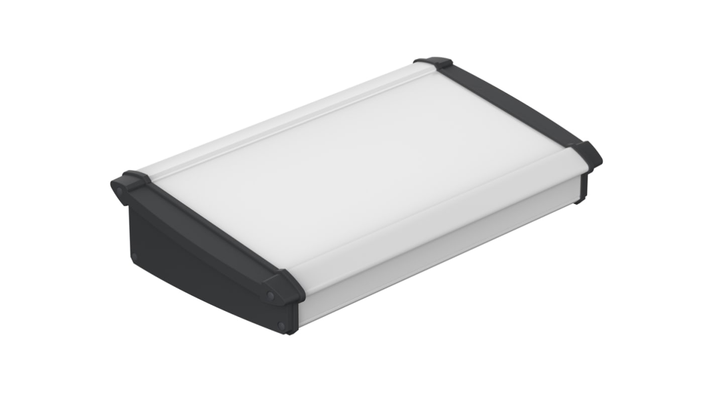 Bopla Alu-Topline Series Black, Natural Anodised ABS, Aluminium Desktop Enclosure, Sloped Front, 300 x 181.2 x 68.2mm