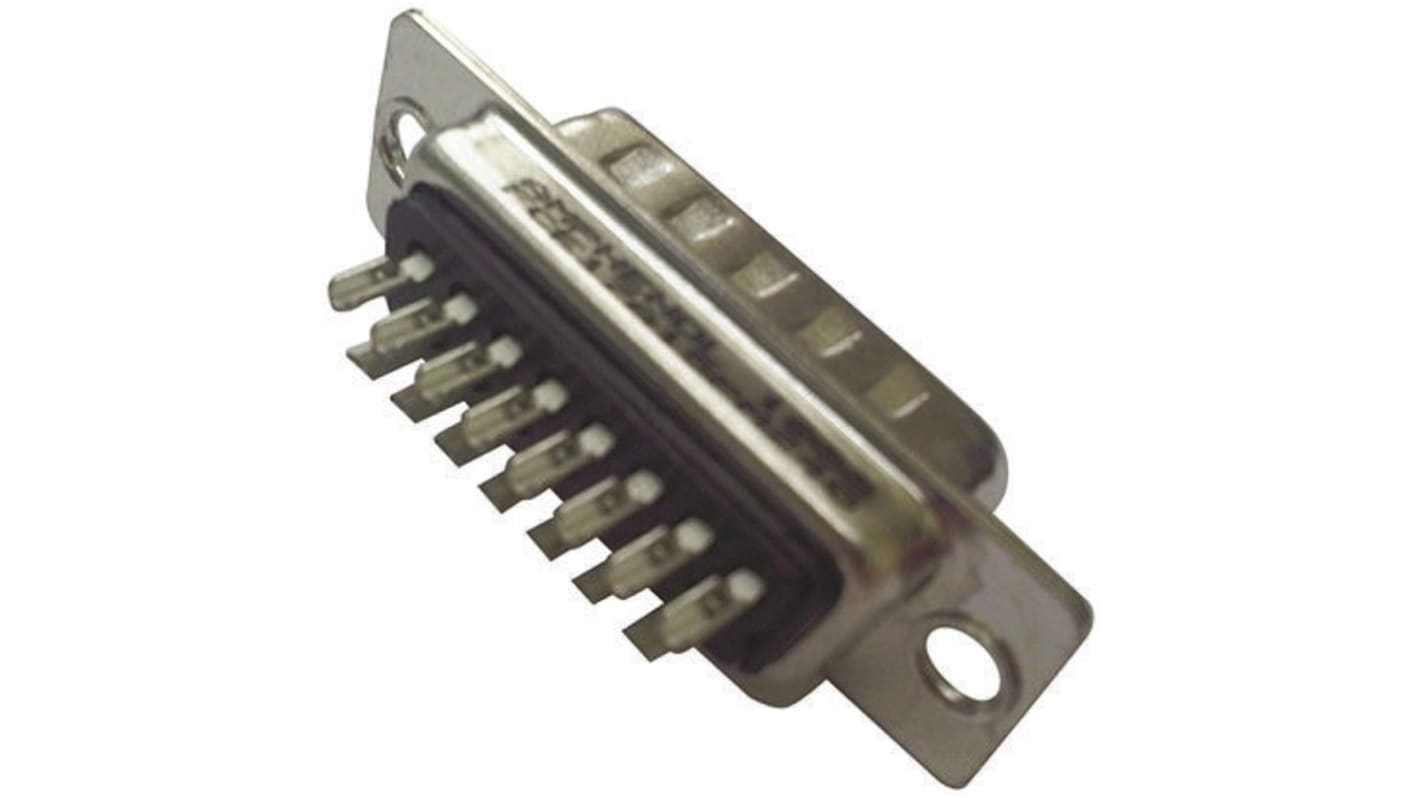 Amphenol ICC FCE17 15 Way Panel Mount D-sub Connector Plug, 2.74mm Pitch