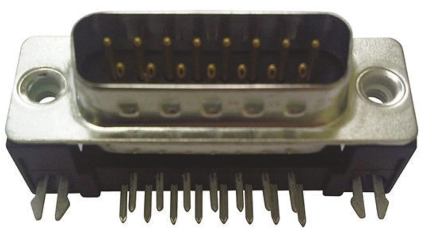 Amphenol Communications Solutions FCE17 9 Way Right Angle Panel Mount Filtered PCB D-Sub Connector Plug, 2.74mm Pitch,