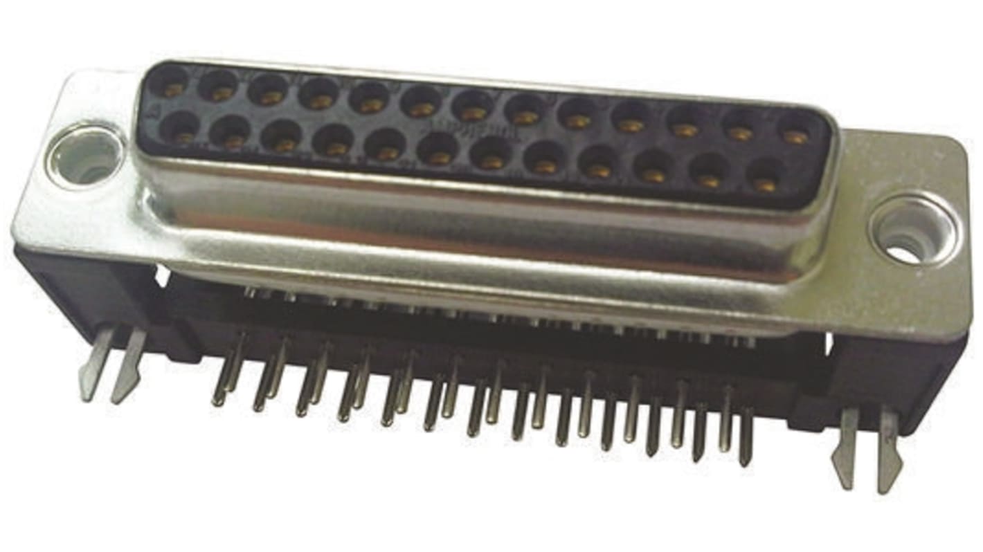 Amphenol Communications Solutions FCE17 9 Way Right Angle Through Hole D-sub Connector Socket, 2.74mm Pitch, with 4-40