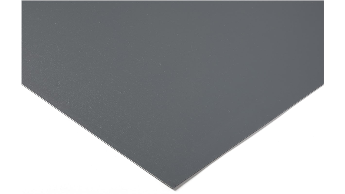 Foglio di plastica Tipo pieno RS PRO in PVC, Grigio, 1000mm x 1000mm x 4.5mm