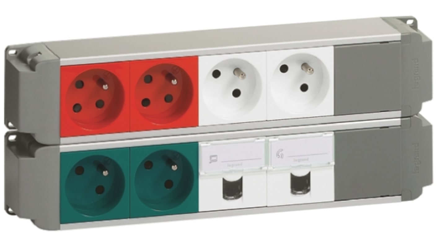 Legrand RJ45, Type E - French 8 Gang Power Distribution Unit, No, 16A