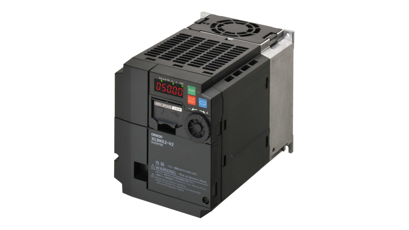 Omron 3G3MX2 3-Phasen Frequenzumrichter 2,2 kW 400 V ac / 5,5 A 400Hz für Wechselstrommotoren