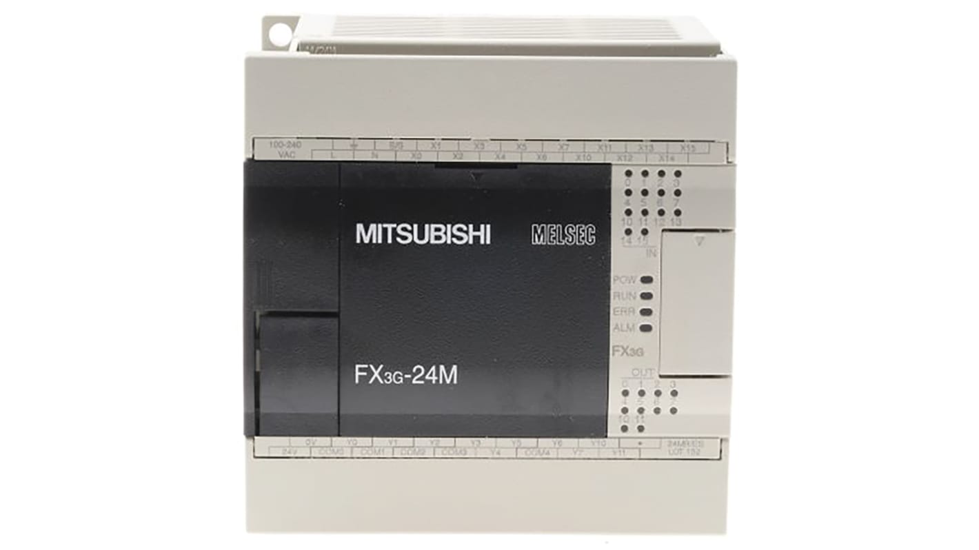 Mitsubishi FX3G Series Logic Module, 12 → 24 V dc Supply, Transistor Output, 14-Input, Sink, Source Input