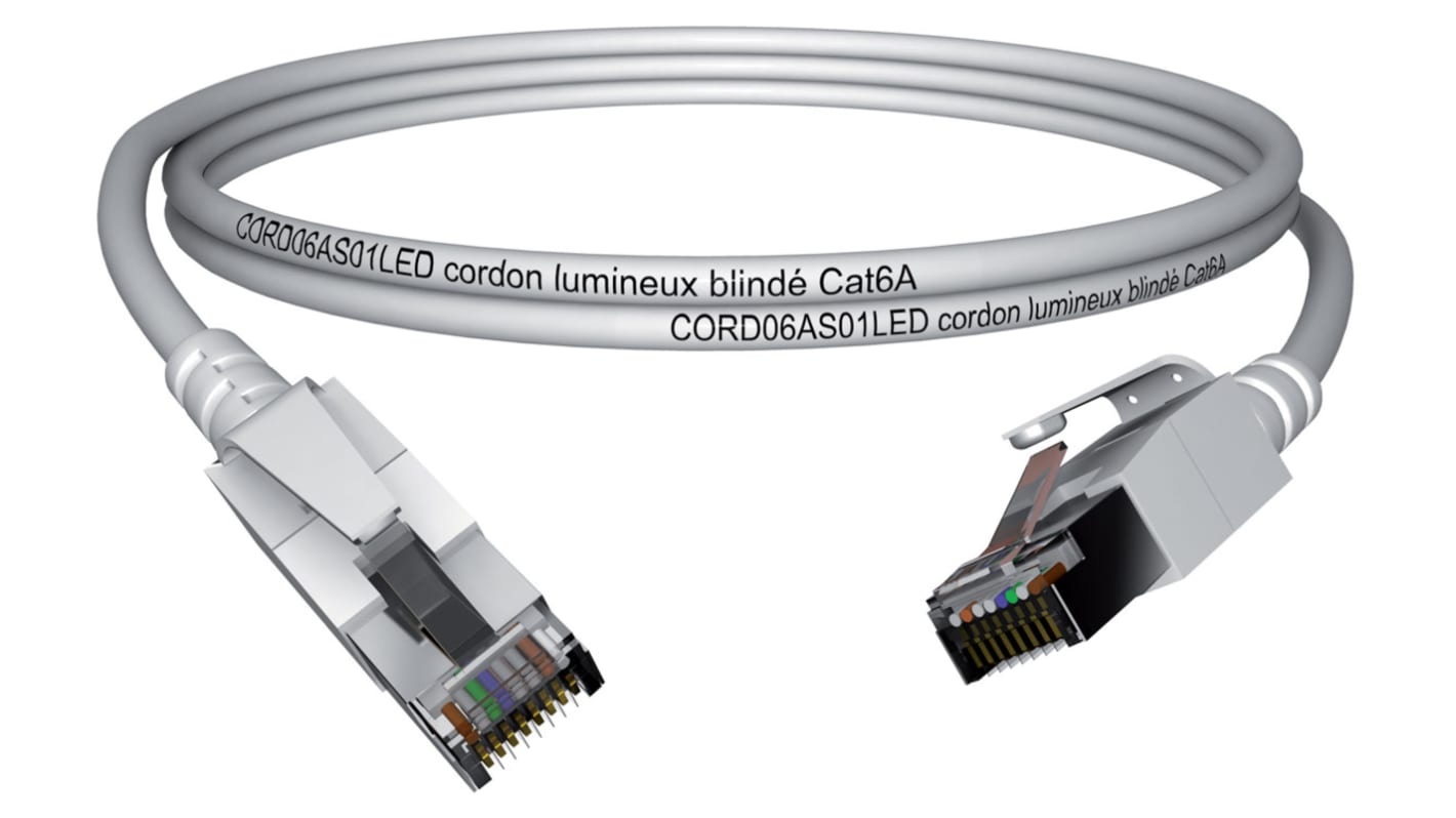 Cable Ethernet Cat6a S/FTP CAE Multimedia Connect de color Gris, long. 3m, funda de LSZH, IEC 60332-1 / NF C 32070 C2