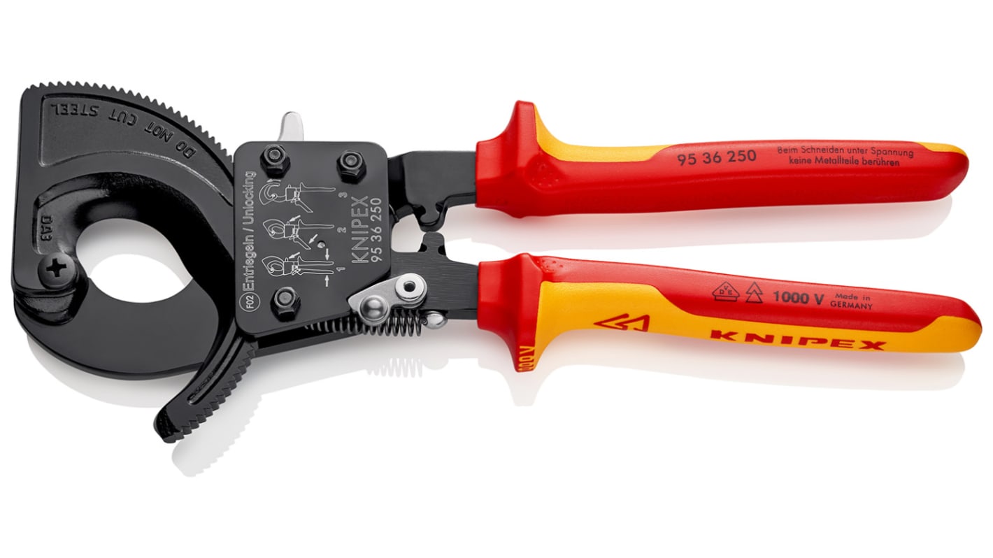 Knipex 95 36 VDE/1000V Insulated Ratchet Cable Cutters