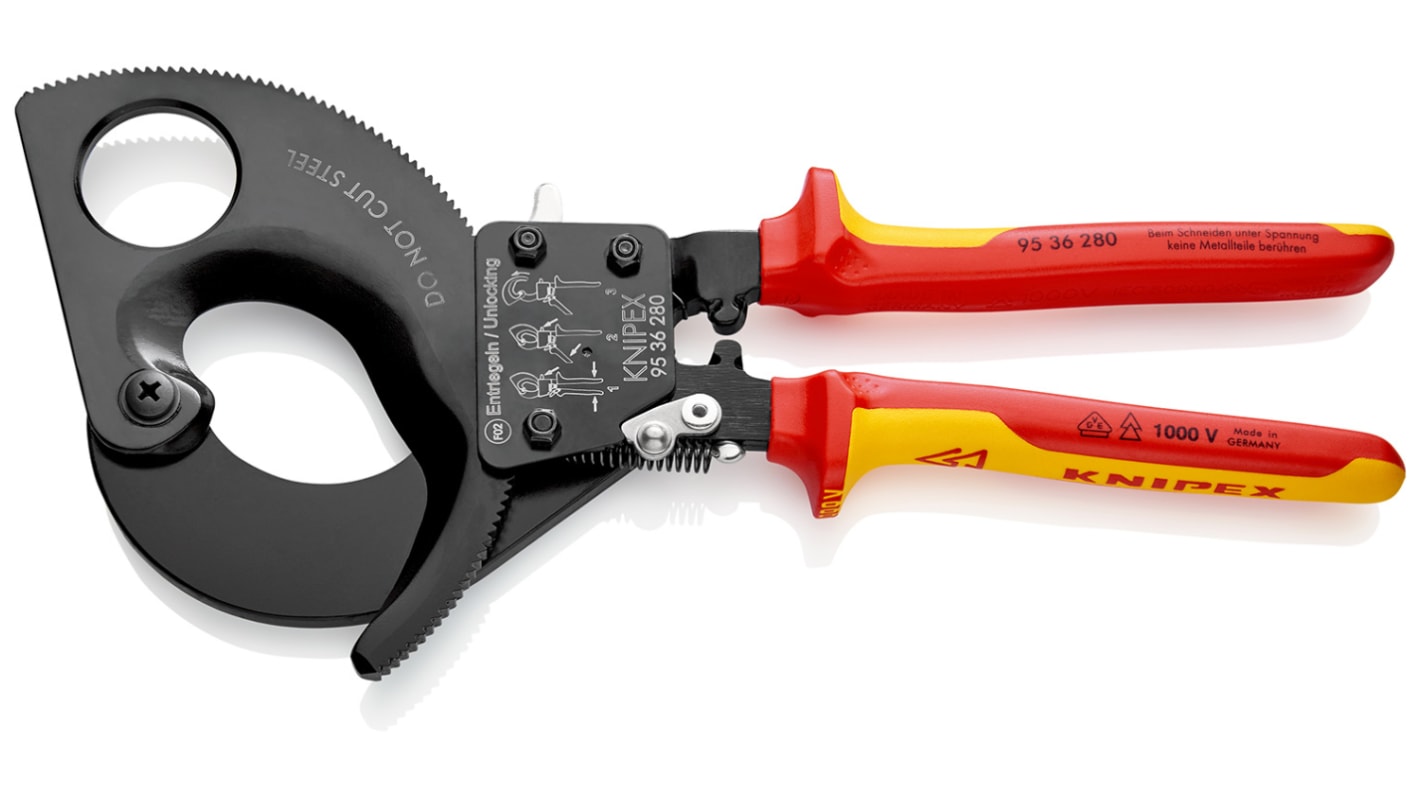 Knipex Knipex VDE/1000V Insulated Ratchet Cable Cutters