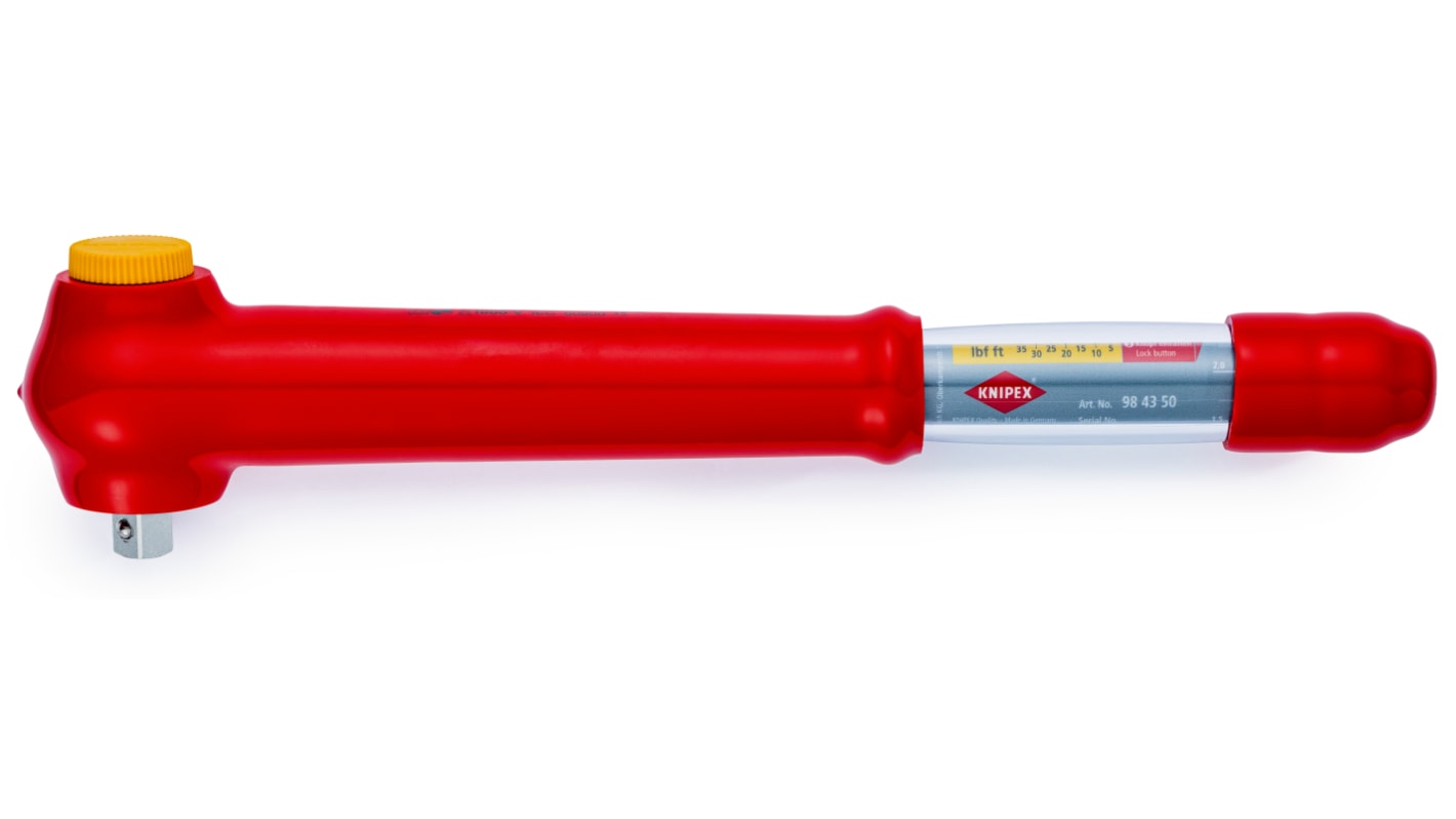 Klucz dynamometryczny zapadkowy 5 → 50Nm Knipex 1/2 cala Kwadratowy