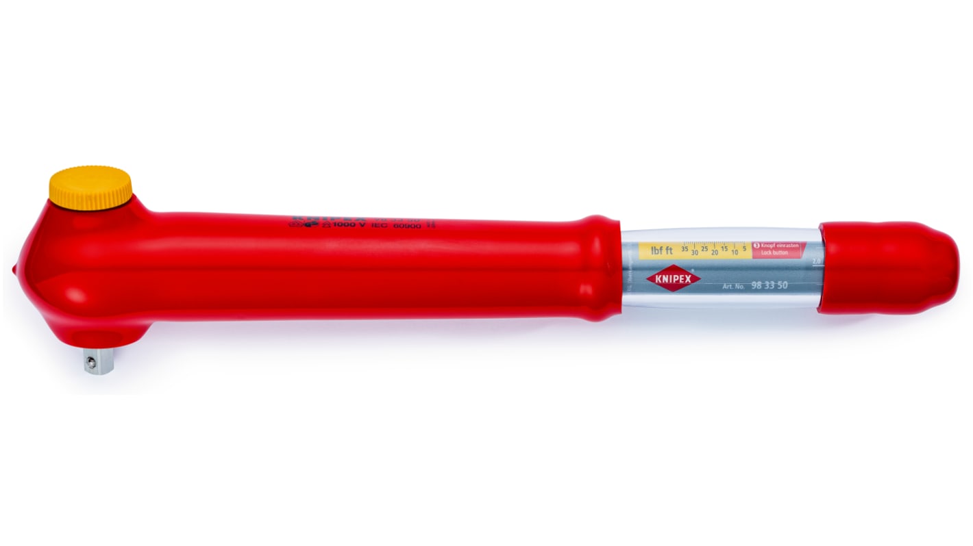 Klucz dynamometryczny zapadkowy 5 → 50Nm Knipex 3/8 cala Kwadratowy