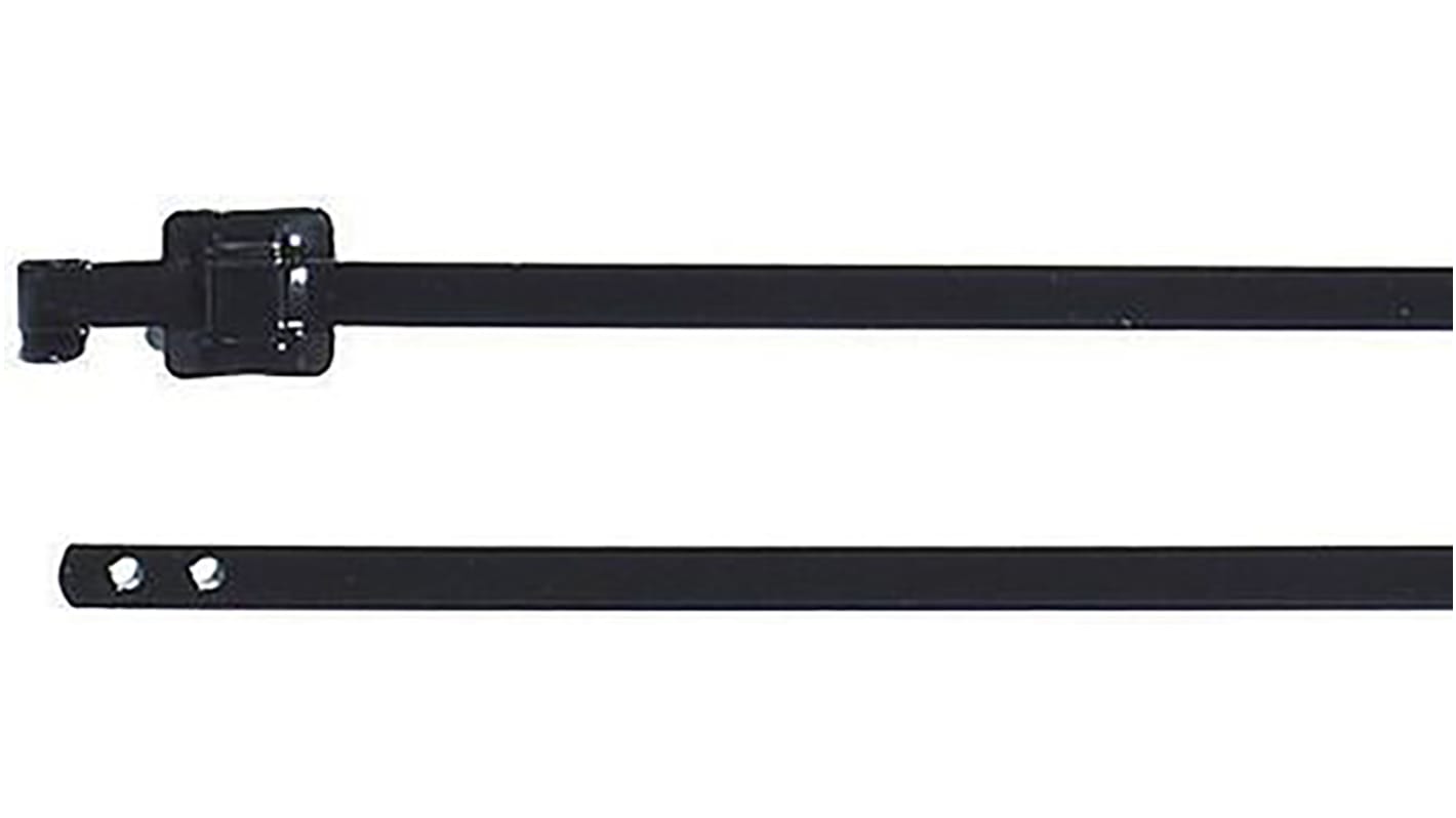 HellermannTyton 結束バンド, 630mm x 10.3 mm, 黒, ポリエステルコーティングしたステンレススチール, 111-00149 MLT24SSC10-SS316/SP-BK
