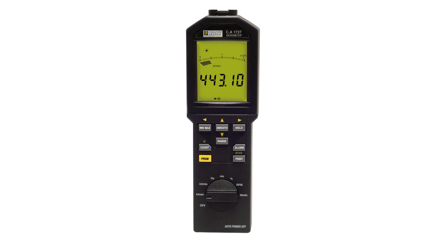 Chauvin Arnoux Tachometer Best Accuracy ±6 Counts - Contact, Non Contact LCD 100000rpm