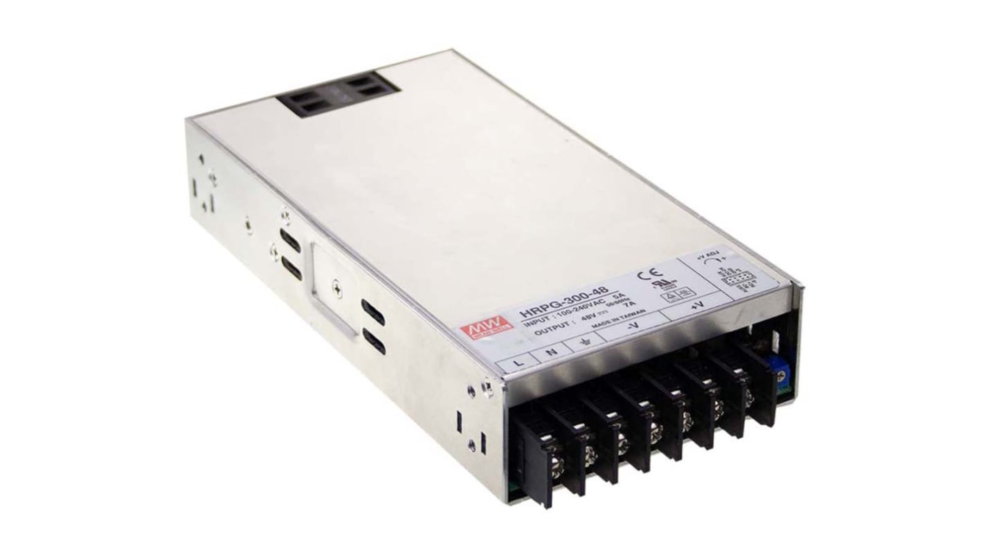 MEAN WELL Switching Power Supply, HRPG-300-12, 12V dc, 27A, 324W, 1 Output, 120 → 370 V dc, 85 → 264 V ac