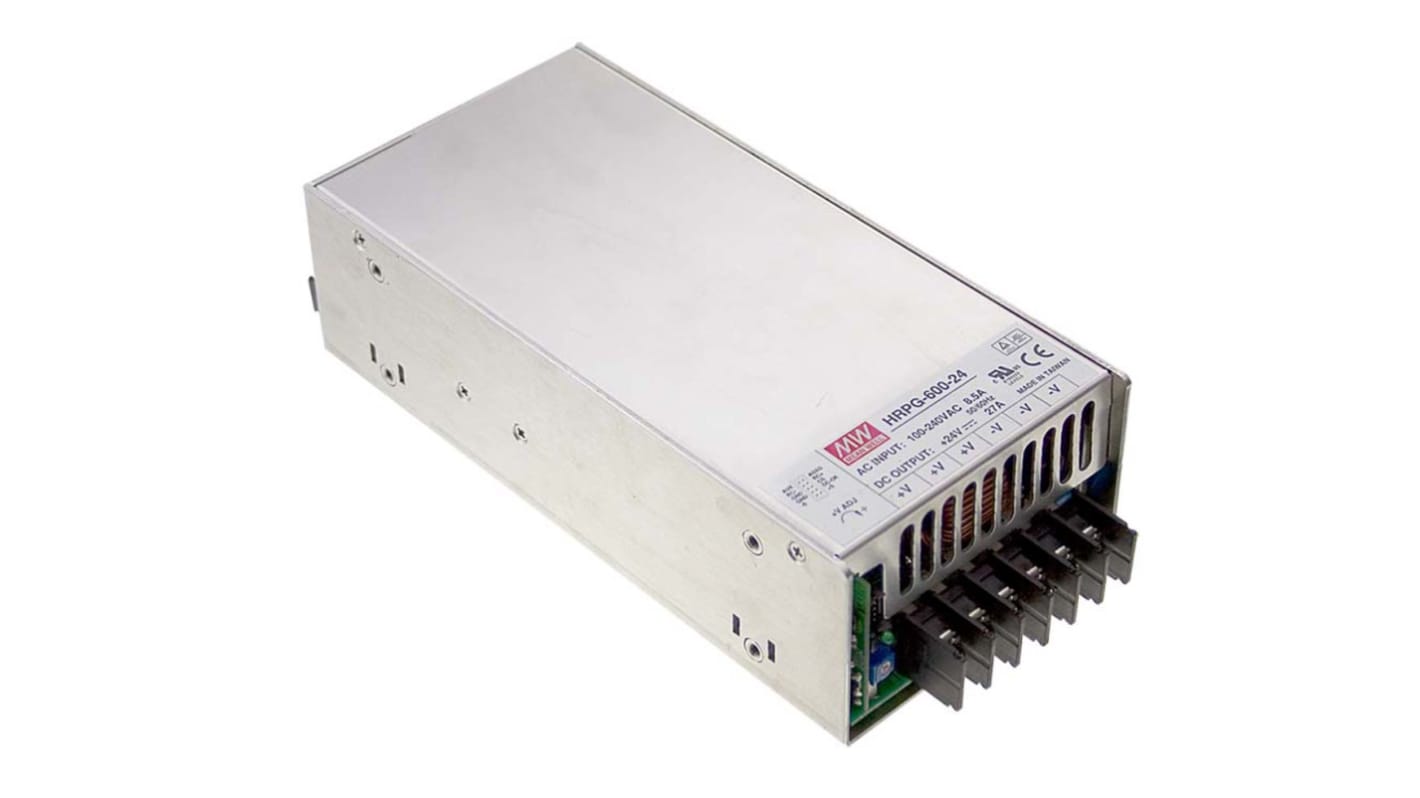 MEAN WELL Switching Power Supply, HRPG-600-12RS, 12V dc, 53A, 636W, 1 Output, 120 → 370 V dc, 85 → 264 V