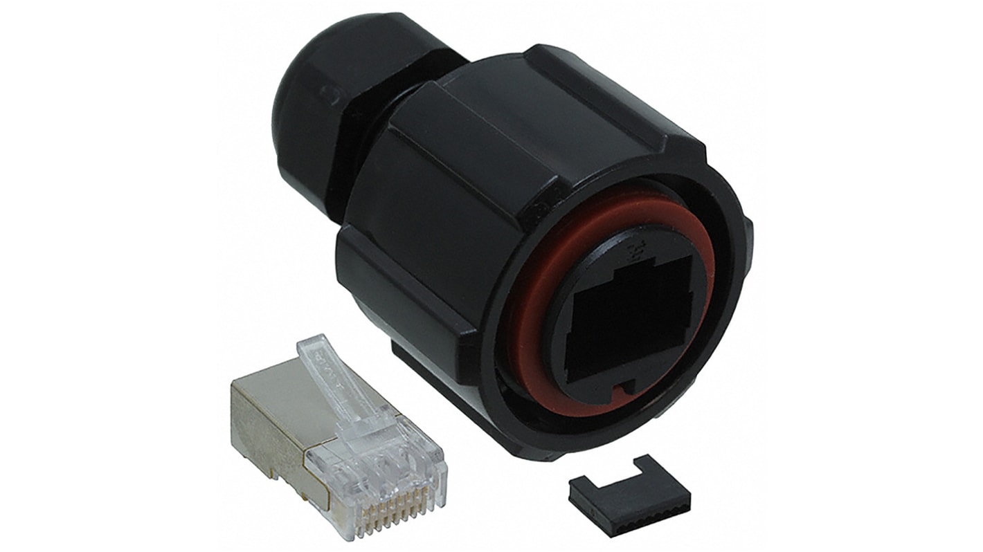 TE Connectivity 1738607 Series Male RJ45 Connector, Cable Mount, Cat5 Straight 1 Port 8 -Way