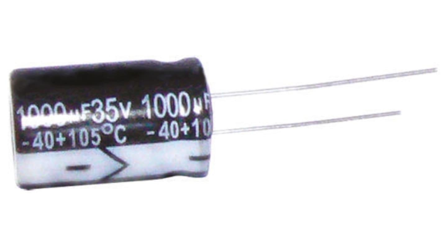 Condensador electrolítico RS PRO, 22μF, ±20%, 25V dc, Radial, Orificio pasante, 5 (Dia.) x 5mm, paso 2mm