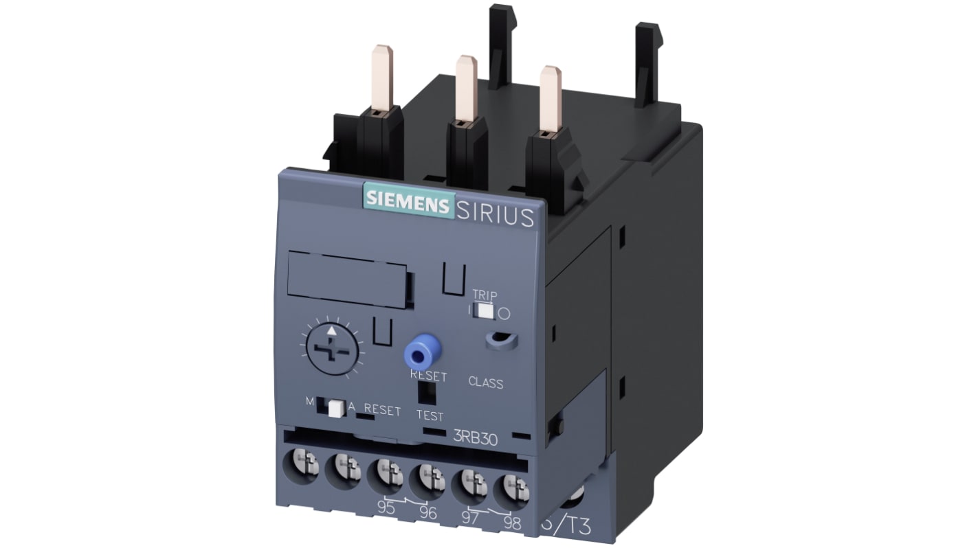 Siemens 3RB Solid State Overload Relay 1NO + 1NC, 1 → 4 A F.L.C, 4 A Contact Rating, 1.5 kW, 3P, SIRIUS