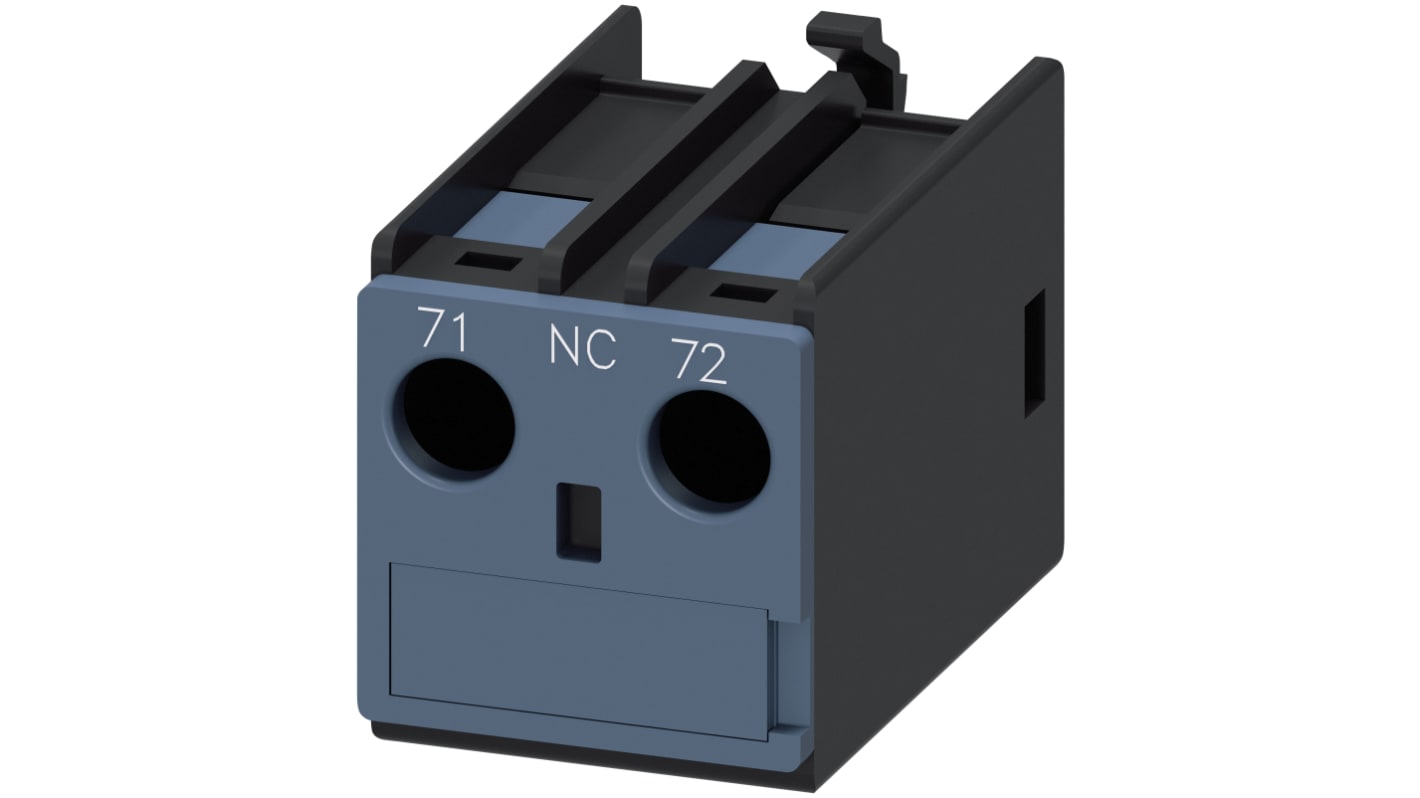 Siemens Auxiliary Contact, 1 Contact, 1NC, Snap-On, Sirius Innovation 3RH2