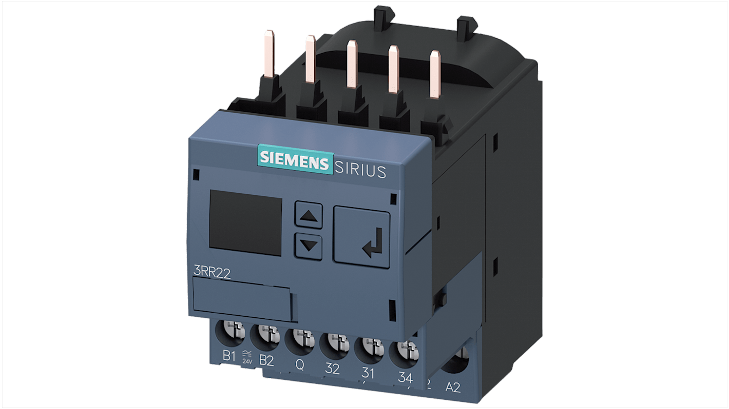 Siemens 0.0025 kW自动复位监控继电器, 24 V（交流/直流）电源, 触点1 A, 1 常开 + 1 常闭, SP, 3RR系列