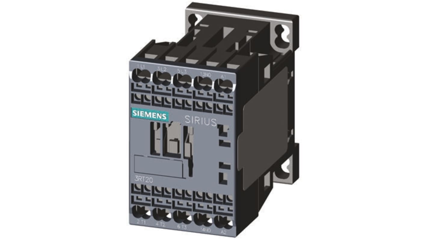 Siemens SIRIUS 3RT2 Leistungsschütz 24 V dc-Spule, 3 -polig , 400 V ac / 16 A 7,5 kW 3 Schließer 2-Hilfskontakte