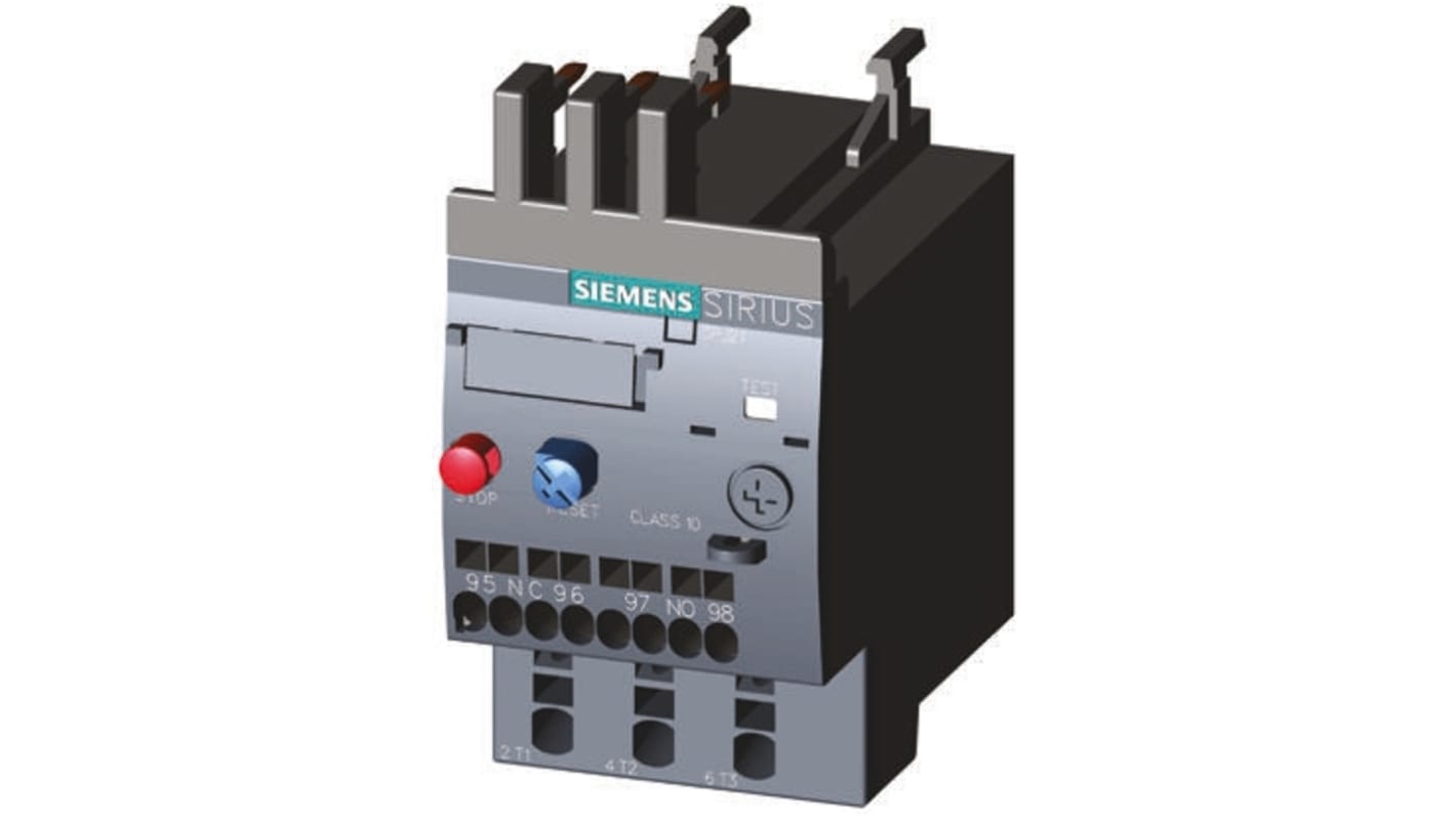 Siemens 热过载继电器, 3RU系列, 触点额定电流 2.5 A, 自动，手动复位