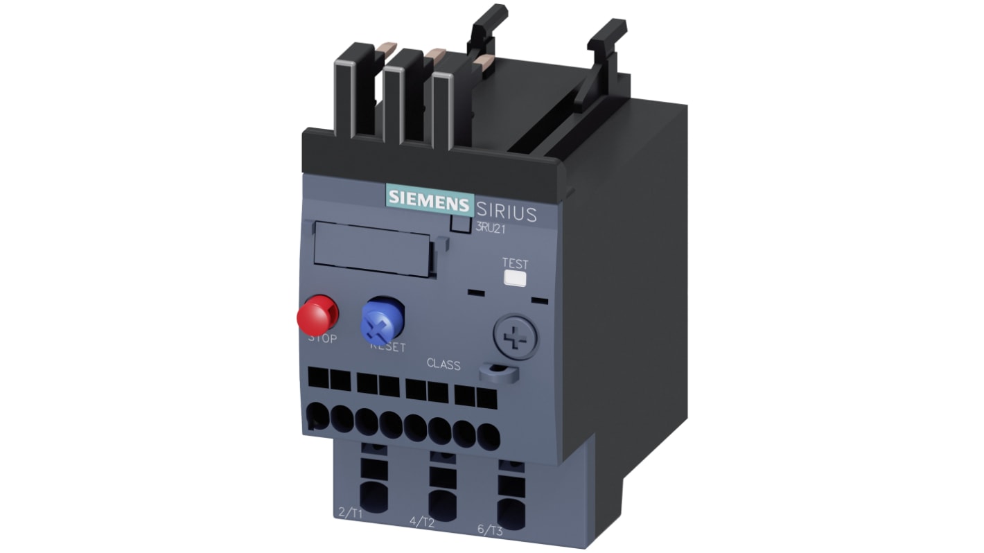 Siemens SIRIUS 3RU2 Thermal Overload Relay 1NO + 1NC, 0.28 → 0.4 A F.L.C, 400 mA Contact Rating, 90 W, 3P, SIRIUS