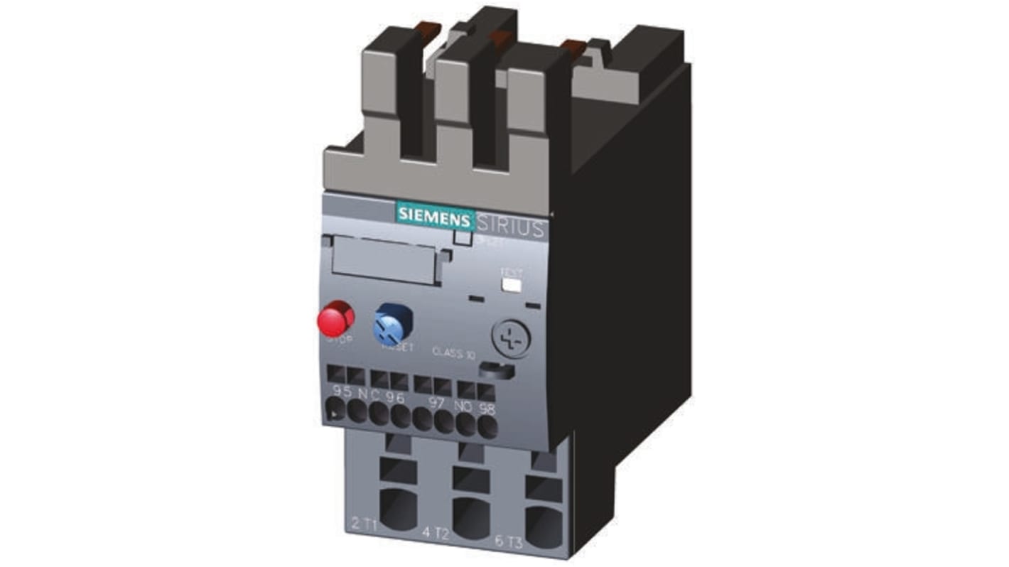 Siemens 3RU Overload Relay 1NO + 1NC, 17 → 22 A F.L.C, 22 A Contact Rating, 11 kW, 3P, SIRIUS Innovation