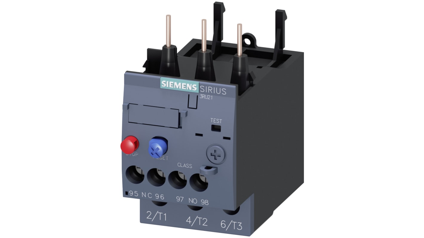 Siemens SIRIUS 3RU2 Thermal Overload Relay 1NO + 1NC, 9 → 12.5 A F.L.C, 12.5 A Contact Rating, 7.5 kW, 3P, SIRIUS