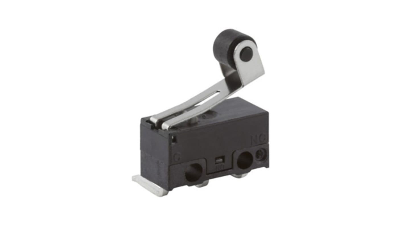 ZF Roller Lever Micro Switch, Right Angle PCB Terminal, 50 mA @ 30 V dc, SPDT