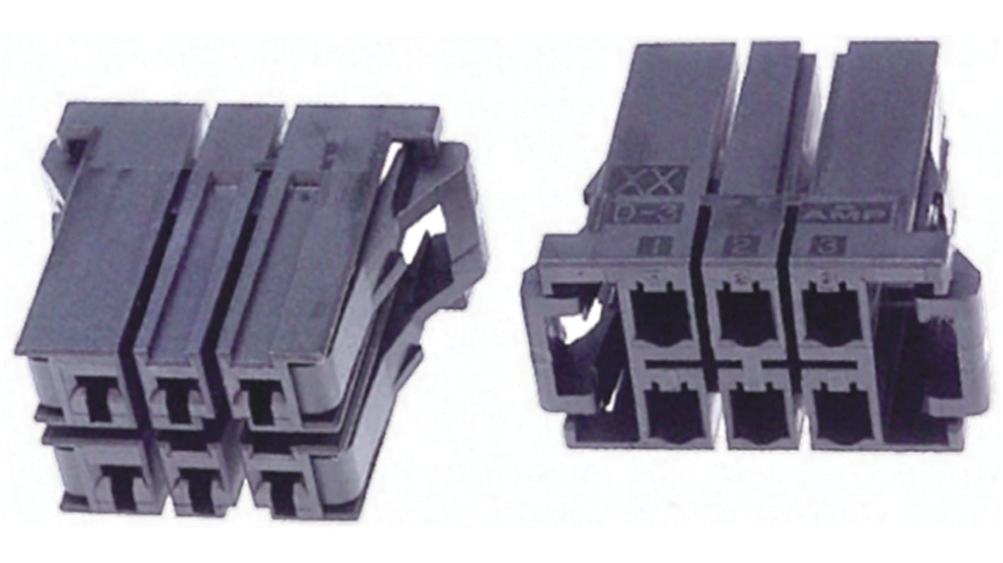 Carcasa de conector TE Connectivity 2-917659-6, Serie Dynamic 3000, paso: 5.08mm, 12 contactos, 2 filas, Recto, Hembra,