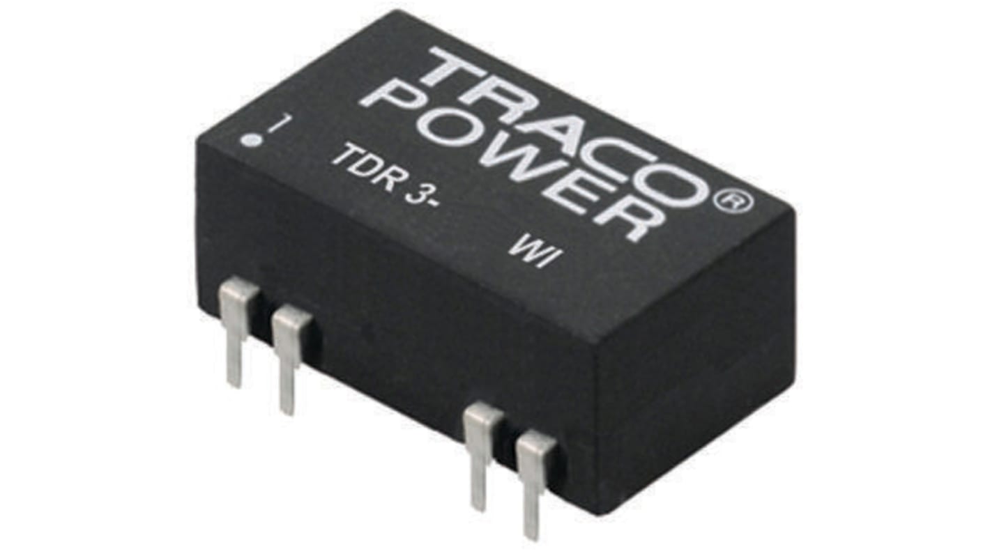 TRACOPOWER TDR 3WI DC/DC-Wandler 3W 12 V dc IN, 15V dc OUT / 200mA Durchsteckmontage 1.5kV dc isoliert
